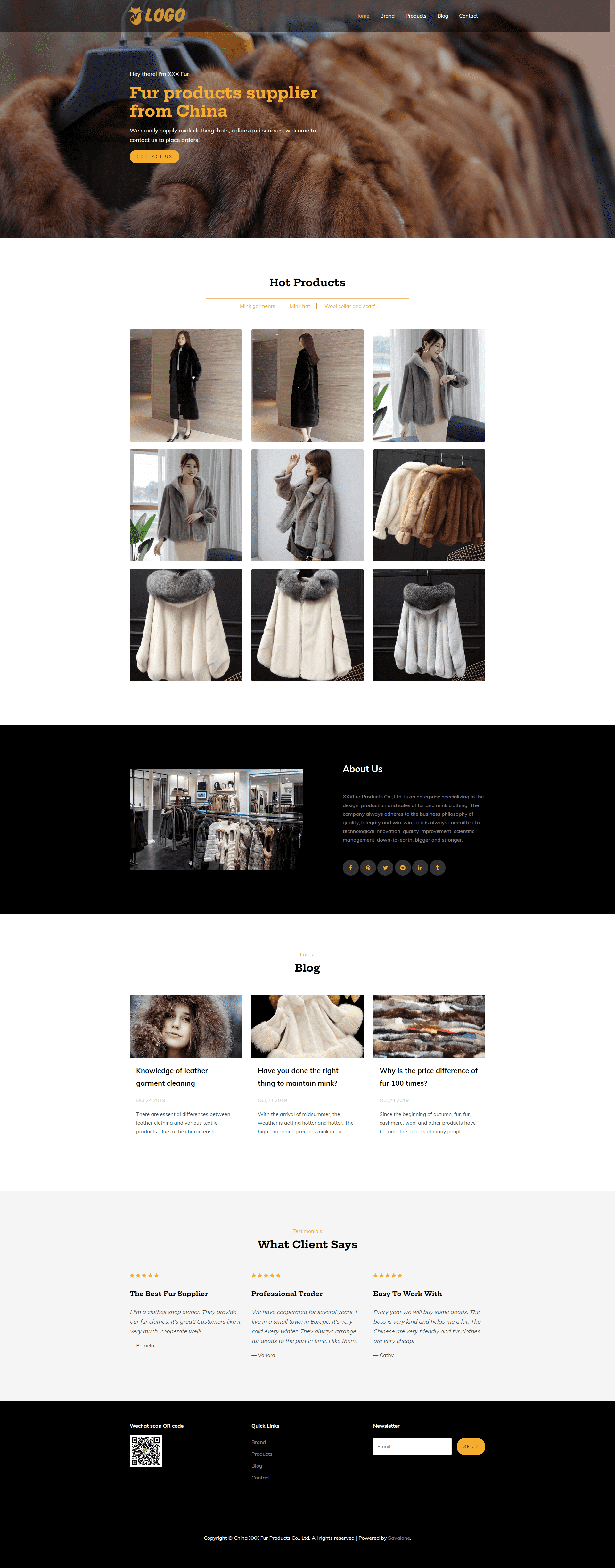 Pbootcms响应式女装服装服饰网站模板