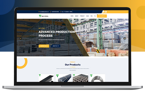 Pbootcms响应式钢管钢材出口贸易公司英文网站模板